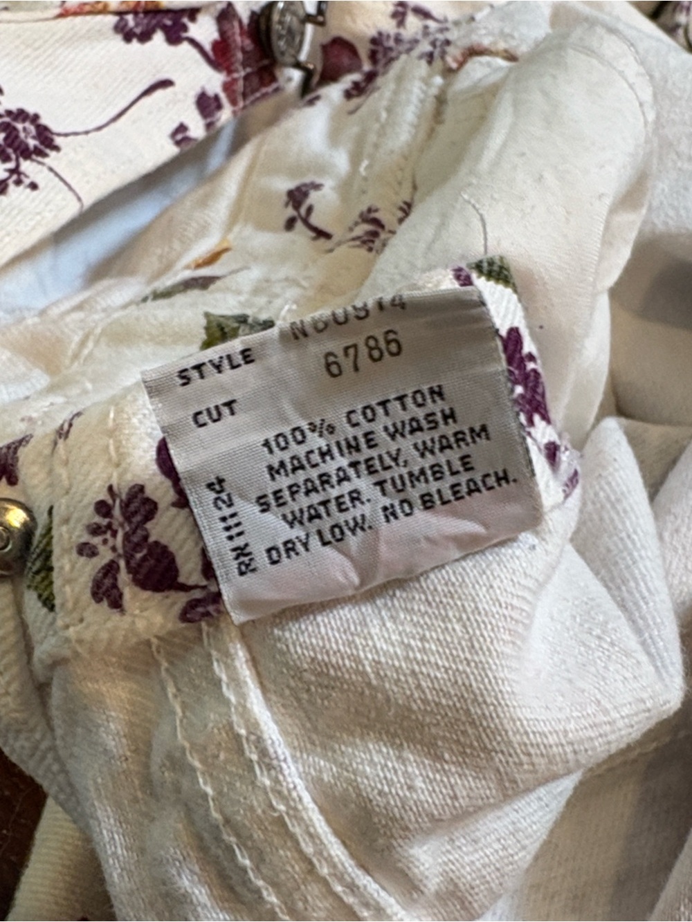 Vintage Guess 90s White Floral Cottagecore Denim Overall Dress S / M - Picture 10 of 13